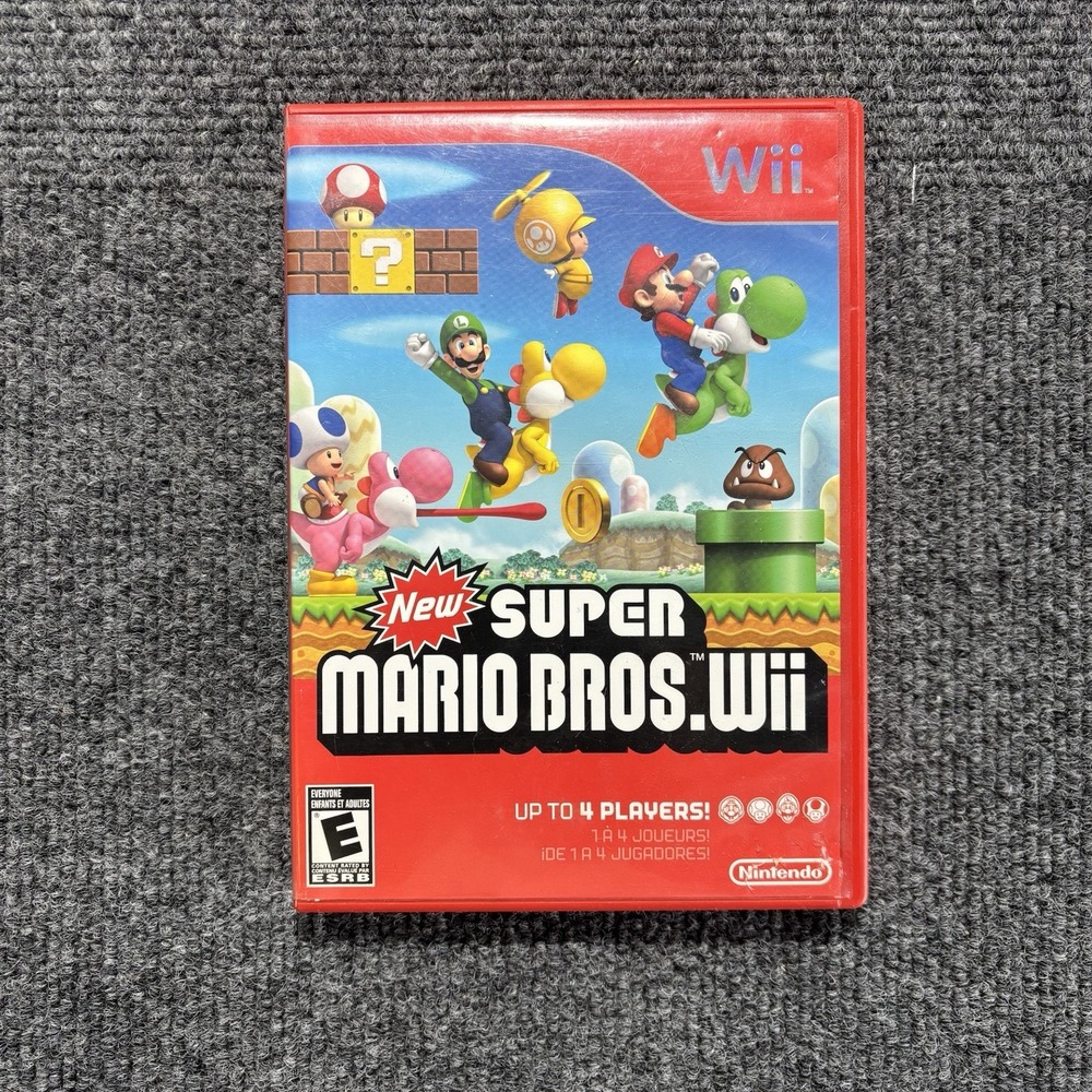 New Super Mario Bros. Wii (Nintendo Wii, 2009) Complete In Box & Tested
